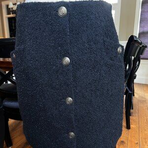 Sandro Paris Black Boucle Tweed Skirt Size 38 NWT